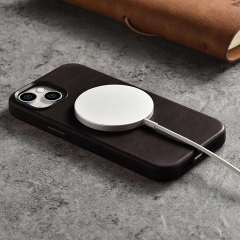 ICarer Oil Wax Premium Leather Case skórzane etui iPhone 14 magnetyczne z MagSafe brązowy (WMI14220701-BN) ICarer Oil Wax Premium Leather Case skórzane etui iPhone 14 magnetyczne z MagSafe brązowy (WMI14220701-BN)