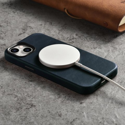 ICarer Oil Wax Premium Leather Case skórzane etui iPhone 14 magnetyczne z MagSafe ciemnoniebieski (WMI14220701-BU) ICarer Oil Wax Premium Leather Case skórzane etui iPhone 14 magnetyczne z MagSafe ciemnoniebieski (WMI14220701-BU)
