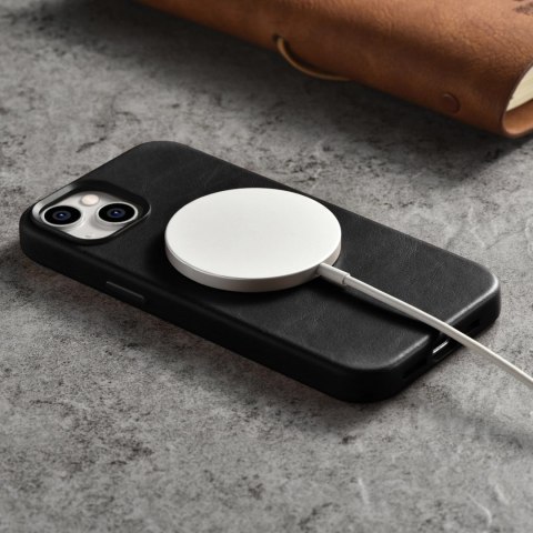 ICarer Oil Wax Premium Leather Case skórzane etui iPhone 14 magnetyczne z MagSafe czarny (WMI14220701-BK) ICarer Oil Wax Premium Leather Case skórzane etui iPhone 14 magnetyczne z MagSafe czarny (WMI14220701-BK)