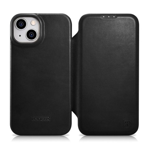 ICarer CE Oil Wax Premium Leather Folio Case skórzane etui iPhone 14 Plus z klapką magnetyczne MagSafe czarny (AKI14220707-BK) ICarer CE Oil Wax Premium Leather Folio Case skórzane etui iPhone 14 Plus z klapką magnetyczne MagSafe czarny (AKI14220707-BK)