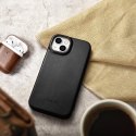ICarer CE Oil Wax Premium Leather Folio Case skórzane etui iPhone 14 Plus z klapką magnetyczne MagSafe czarny (AKI14220707-BK)