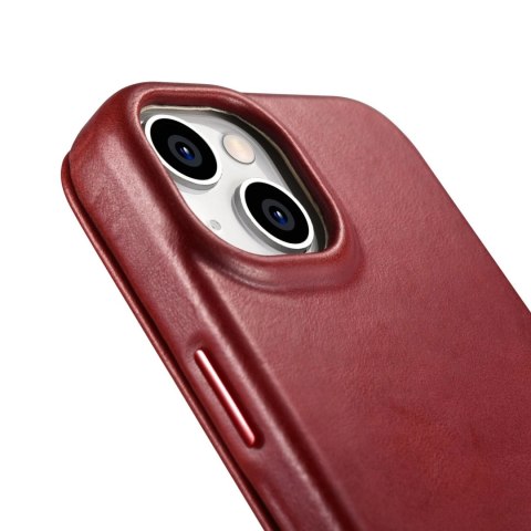 ICarer CE Oil Wax Premium Leather Folio Case skórzane etui iPhone 14 Plus z klapką magnetyczne MagSafe czerwony (AKI14220707-RD) ICarer CE Oil Wax Premium Leather Folio Case skórzane etui iPhone 14 Plus z klapką magnetyczne MagSafe czerwony (AKI14220707-RD)