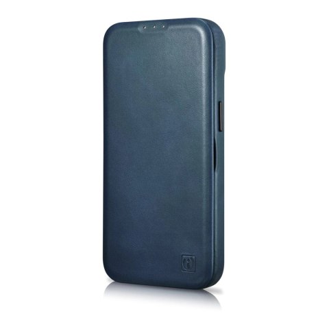 ICarer CE Oil Wax Premium Leather Folio Case skórzane etui iPhone 14 Plus z klapką magnetyczne MagSafe niebieski (AKI14220707-BU ICarer CE Oil Wax Premium Leather Folio Case skórzane etui iPhone 14 Plus z klapką magnetyczne MagSafe niebieski (AKI14220707-BU