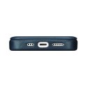 ICarer CE Oil Wax Premium Leather Folio Case skórzane etui iPhone 14 Plus z klapką magnetyczne MagSafe niebieski (AKI14220707-BU
