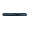 ICarer CE Oil Wax Premium Leather Folio Case skórzane etui iPhone 14 Plus z klapką magnetyczne MagSafe niebieski (AKI14220707-BU