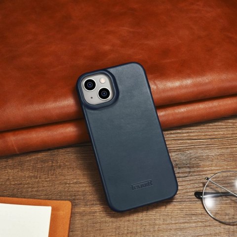 ICarer CE Oil Wax Premium Leather Folio Case skórzane etui iPhone 14 Plus z klapką magnetyczne MagSafe niebieski (AKI14220707-BU ICarer CE Oil Wax Premium Leather Folio Case skórzane etui iPhone 14 Plus z klapką magnetyczne MagSafe niebieski (AKI14220707-BU