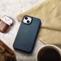 ICarer CE Oil Wax Premium Leather Folio Case skórzane etui iPhone 14 Plus z klapką magnetyczne MagSafe niebieski (AKI14220707-BU