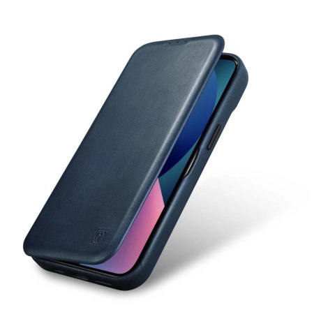 ICarer CE Oil Wax Premium Leather Folio Case skórzane etui iPhone 14 Pro Max z klapką magnetyczne MagSafe niebieski (AKI14220708 ICarer CE Oil Wax Premium Leather Folio Case skórzane etui iPhone 14 Pro Max z klapką magnetyczne MagSafe niebieski (AKI14220708