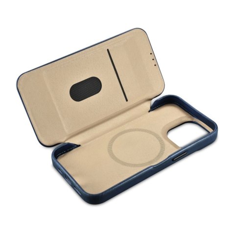 ICarer CE Oil Wax Premium Leather Folio Case skórzane etui iPhone 14 Pro Max z klapką magnetyczne MagSafe niebieski (AKI14220708 ICarer CE Oil Wax Premium Leather Folio Case skórzane etui iPhone 14 Pro Max z klapką magnetyczne MagSafe niebieski (AKI14220708