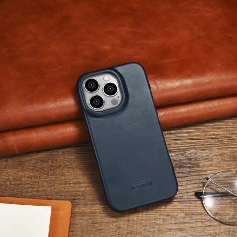 ICarer CE Oil Wax Premium Leather Folio Case skórzane etui iPhone 14 Pro Max z klapką magnetyczne MagSafe niebieski (AKI14220708 ICarer CE Oil Wax Premium Leather Folio Case skórzane etui iPhone 14 Pro Max z klapką magnetyczne MagSafe niebieski (AKI14220708