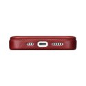 ICarer CE Oil Wax Premium Leather Folio Case skórzane etui iPhone 14 Pro z klapką magnetyczne MagSafe czerwony (AKI14220706-RD)