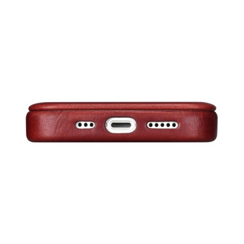 ICarer CE Oil Wax Premium Leather Folio Case skórzane etui iPhone 14 Pro z klapką magnetyczne MagSafe czerwony (AKI14220706-RD) ICarer CE Oil Wax Premium Leather Folio Case skórzane etui iPhone 14 Pro z klapką magnetyczne MagSafe czerwony (AKI14220706-RD)