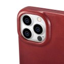 ICarer CE Oil Wax Premium Leather Folio Case skórzane etui iPhone 14 Pro z klapką magnetyczne MagSafe czerwony (AKI14220706-RD)