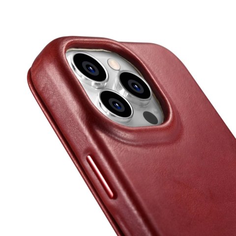 ICarer CE Oil Wax Premium Leather Folio Case skórzane etui iPhone 14 Pro z klapką magnetyczne MagSafe czerwony (AKI14220706-RD) ICarer CE Oil Wax Premium Leather Folio Case skórzane etui iPhone 14 Pro z klapką magnetyczne MagSafe czerwony (AKI14220706-RD)
