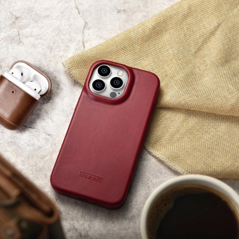 ICarer CE Oil Wax Premium Leather Folio Case skórzane etui iPhone 14 Pro z klapką magnetyczne MagSafe czerwony (AKI14220706-RD) ICarer CE Oil Wax Premium Leather Folio Case skórzane etui iPhone 14 Pro z klapką magnetyczne MagSafe czerwony (AKI14220706-RD)