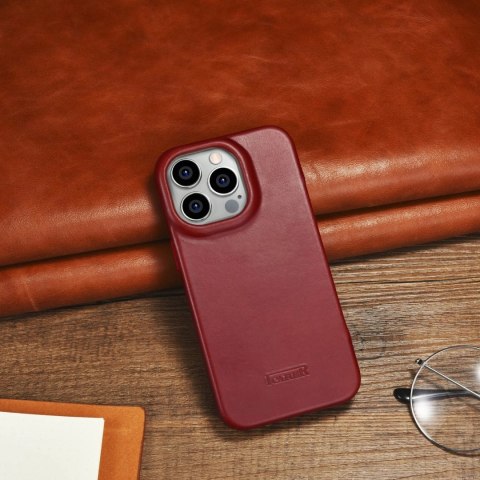 ICarer CE Oil Wax Premium Leather Folio Case skórzane etui iPhone 14 Pro z klapką magnetyczne MagSafe czerwony (AKI14220706-RD) ICarer CE Oil Wax Premium Leather Folio Case skórzane etui iPhone 14 Pro z klapką magnetyczne MagSafe czerwony (AKI14220706-RD)
