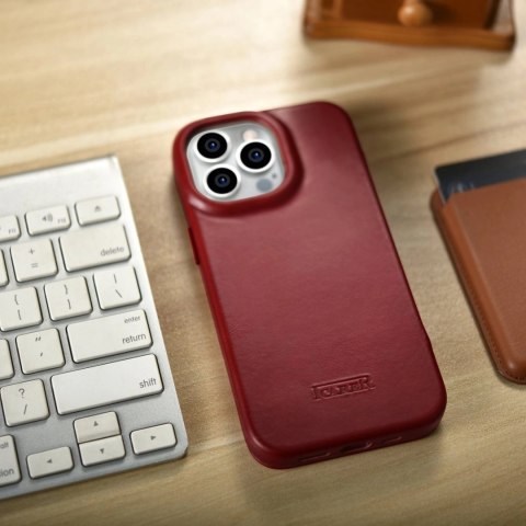 ICarer CE Oil Wax Premium Leather Folio Case skórzane etui iPhone 14 Pro z klapką magnetyczne MagSafe czerwony (AKI14220706-RD) ICarer CE Oil Wax Premium Leather Folio Case skórzane etui iPhone 14 Pro z klapką magnetyczne MagSafe czerwony (AKI14220706-RD)