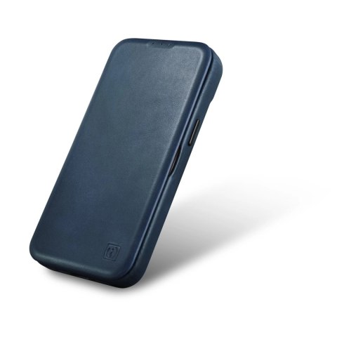 ICarer CE Oil Wax Premium Leather Folio Case skórzane etui iPhone 14 Pro z klapką magnetyczne MagSafe niebieski (AKI14220706-BU) ICarer CE Oil Wax Premium Leather Folio Case skórzane etui iPhone 14 Pro z klapką magnetyczne MagSafe niebieski (AKI14220706-BU)