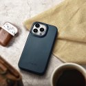 ICarer CE Oil Wax Premium Leather Folio Case skórzane etui iPhone 14 Pro z klapką magnetyczne MagSafe niebieski (AKI14220706-BU)
