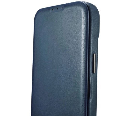 ICarer CE Oil Wax Premium Leather Folio Case skórzane etui iPhone 14 z klapką magnetyczne MagSafe niebieski (AKI14220705-BU) ICarer CE Oil Wax Premium Leather Folio Case skórzane etui iPhone 14 z klapką magnetyczne MagSafe niebieski (AKI14220705-BU)