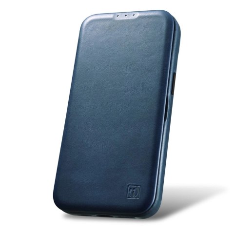 ICarer CE Oil Wax Premium Leather Folio Case skórzane etui iPhone 14 z klapką magnetyczne MagSafe niebieski (AKI14220705-BU) ICarer CE Oil Wax Premium Leather Folio Case skórzane etui iPhone 14 z klapką magnetyczne MagSafe niebieski (AKI14220705-BU)