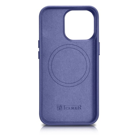 ICarer Case Leather pokrowiec etui z naturalnej skóry do iPhone 14 Pro Max jasnofioletowy (WMI14220708-LP) (kompatybilne z MagSa ICarer Case Leather pokrowiec etui z naturalnej skóry do iPhone 14 Pro Max jasnofioletowy (WMI14220708-LP) (kompatybilne z MagSa