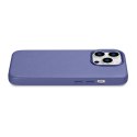 ICarer Case Leather pokrowiec etui z naturalnej skóry do iPhone 14 Pro Max jasnofioletowy (WMI14220708-LP) (kompatybilne z MagSa