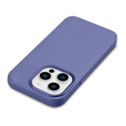 ICarer Case Leather pokrowiec etui z naturalnej skóry do iPhone 14 Pro Max jasnofioletowy (WMI14220708-LP) (kompatybilne z MagSa ICarer Case Leather pokrowiec etui z naturalnej skóry do iPhone 14 Pro Max jasnofioletowy (WMI14220708-LP) (kompatybilne z MagSa