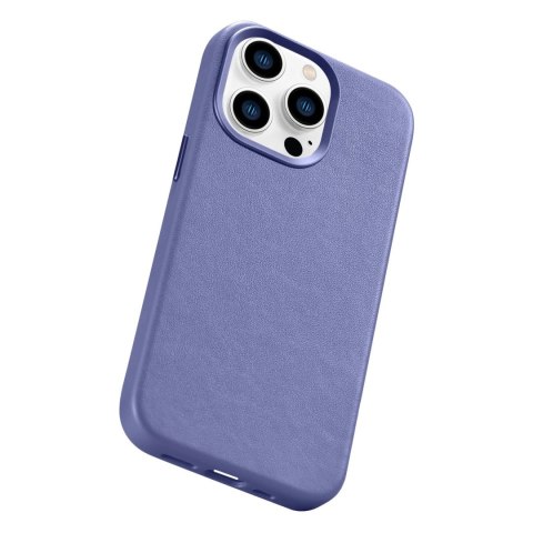 ICarer Case Leather pokrowiec etui z naturalnej skóry do iPhone 14 Pro Max jasnofioletowy (WMI14220708-LP) (kompatybilne z MagSa ICarer Case Leather pokrowiec etui z naturalnej skóry do iPhone 14 Pro Max jasnofioletowy (WMI14220708-LP) (kompatybilne z MagSa