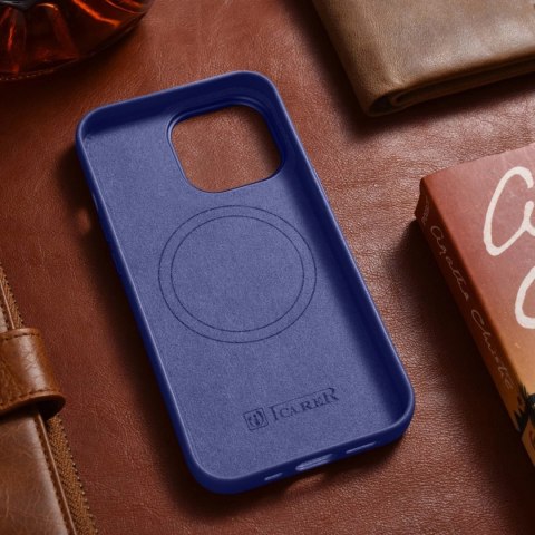 ICarer Case Leather pokrowiec etui z naturalnej skóry do iPhone 14 Pro Max jasnofioletowy (WMI14220708-LP) (kompatybilne z MagSa ICarer Case Leather pokrowiec etui z naturalnej skóry do iPhone 14 Pro Max jasnofioletowy (WMI14220708-LP) (kompatybilne z MagSa