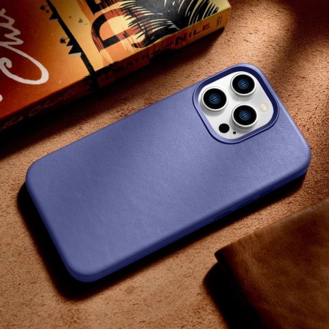 ICarer Case Leather pokrowiec etui z naturalnej skóry do iPhone 14 Pro Max jasnofioletowy (WMI14220708-LP) (kompatybilne z MagSa ICarer Case Leather pokrowiec etui z naturalnej skóry do iPhone 14 Pro Max jasnofioletowy (WMI14220708-LP) (kompatybilne z MagSa