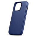 ICarer Case Leather pokrowiec etui z naturalnej skóry do iPhone 14 Pro Max niebieski (WMI14220708-BU) (kompatybilne z MagSafe)