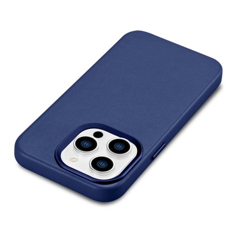 ICarer Case Leather pokrowiec etui z naturalnej skóry do iPhone 14 Pro Max niebieski (WMI14220708-BU) (kompatybilne z MagSafe) ICarer Case Leather pokrowiec etui z naturalnej skóry do iPhone 14 Pro Max niebieski (WMI14220708-BU) (kompatybilne z MagSafe)