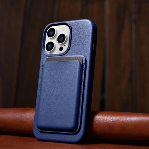 ICarer Case Leather pokrowiec etui z naturalnej skóry do iPhone 14 Pro Max niebieski (WMI14220708-BU) (kompatybilne z MagSafe) ICarer Case Leather pokrowiec etui z naturalnej skóry do iPhone 14 Pro Max niebieski (WMI14220708-BU) (kompatybilne z MagSafe)