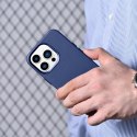 ICarer Case Leather pokrowiec etui z naturalnej skóry do iPhone 14 Pro Max niebieski (WMI14220708-BU) (kompatybilne z MagSafe)