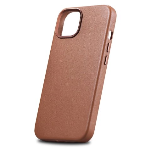 ICarer Case Leather pokrowiec etui z naturalnej skóry do iPhone 14 brązowy (WMI14220705-BN) (kompatybilne z MagSafe) ICarer Case Leather pokrowiec etui z naturalnej skóry do iPhone 14 brązowy (WMI14220705-BN) (kompatybilne z MagSafe)