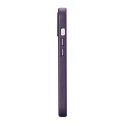 ICarer Case Leather pokrowiec etui z naturalnej skóry do iPhone 14 ciemnofioletowy (WMI14220705-DP) (kompatybilne z MagSafe)