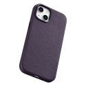 ICarer Case Leather pokrowiec etui z naturalnej skóry do iPhone 14 ciemnofioletowy (WMI14220705-DP) (kompatybilne z MagSafe)