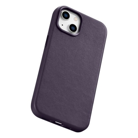 ICarer Case Leather pokrowiec etui z naturalnej skóry do iPhone 14 ciemnofioletowy (WMI14220705-DP) (kompatybilne z MagSafe) ICarer Case Leather pokrowiec etui z naturalnej skóry do iPhone 14 ciemnofioletowy (WMI14220705-DP) (kompatybilne z MagSafe)