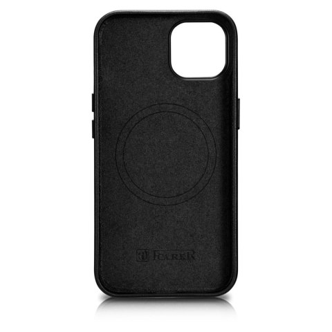 ICarer Case Leather pokrowiec etui z naturalnej skóry do iPhone 14 czarny (WMI14220705-BK) (kompatybilne z MagSafe) ICarer Case Leather pokrowiec etui z naturalnej skóry do iPhone 14 czarny (WMI14220705-BK) (kompatybilne z MagSafe)