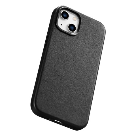 ICarer Case Leather pokrowiec etui z naturalnej skóry do iPhone 14 czarny (WMI14220705-BK) (kompatybilne z MagSafe) ICarer Case Leather pokrowiec etui z naturalnej skóry do iPhone 14 czarny (WMI14220705-BK) (kompatybilne z MagSafe)