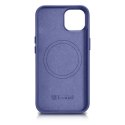 ICarer Case Leather pokrowiec etui z naturalnej skóry do iPhone 14 jasnofioletowy (WMI14220705-LP) (kompatybilne z MagSafe)
