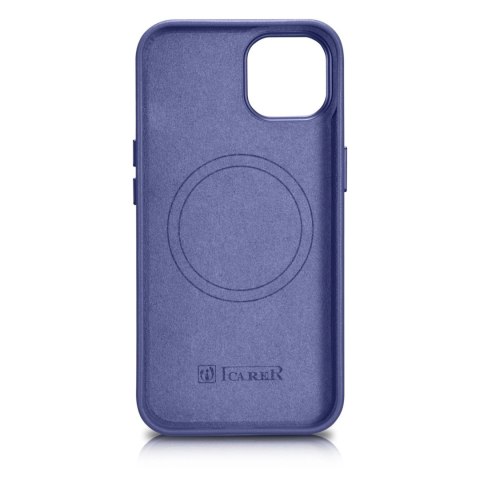 ICarer Case Leather pokrowiec etui z naturalnej skóry do iPhone 14 jasnofioletowy (WMI14220705-LP) (kompatybilne z MagSafe) ICarer Case Leather pokrowiec etui z naturalnej skóry do iPhone 14 jasnofioletowy (WMI14220705-LP) (kompatybilne z MagSafe)