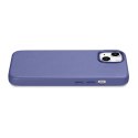 ICarer Case Leather pokrowiec etui z naturalnej skóry do iPhone 14 jasnofioletowy (WMI14220705-LP) (kompatybilne z MagSafe)