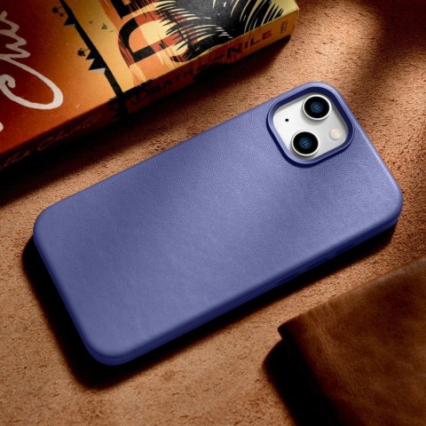 ICarer Case Leather pokrowiec etui z naturalnej skóry do iPhone 14 jasnofioletowy (WMI14220705-LP) (kompatybilne z MagSafe) ICarer Case Leather pokrowiec etui z naturalnej skóry do iPhone 14 jasnofioletowy (WMI14220705-LP) (kompatybilne z MagSafe)