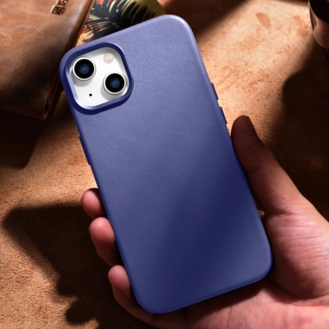 ICarer Case Leather pokrowiec etui z naturalnej skóry do iPhone 14 jasnofioletowy (WMI14220705-LP) (kompatybilne z MagSafe) ICarer Case Leather pokrowiec etui z naturalnej skóry do iPhone 14 jasnofioletowy (WMI14220705-LP) (kompatybilne z MagSafe)