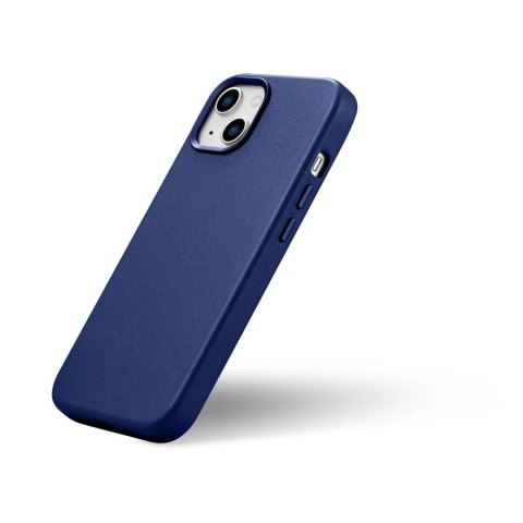 ICarer Case Leather pokrowiec etui z naturalnej skóry do iPhone 14 niebieski (WMI14220705-BU) (kompatybilne z MagSafe) ICarer Case Leather pokrowiec etui z naturalnej skóry do iPhone 14 niebieski (WMI14220705-BU) (kompatybilne z MagSafe)