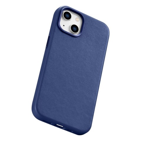 ICarer Case Leather pokrowiec etui z naturalnej skóry do iPhone 14 niebieski (WMI14220705-BU) (kompatybilne z MagSafe) ICarer Case Leather pokrowiec etui z naturalnej skóry do iPhone 14 niebieski (WMI14220705-BU) (kompatybilne z MagSafe)