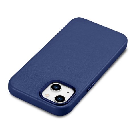ICarer Case Leather pokrowiec etui z naturalnej skóry do iPhone 14 niebieski (WMI14220705-BU) (kompatybilne z MagSafe) ICarer Case Leather pokrowiec etui z naturalnej skóry do iPhone 14 niebieski (WMI14220705-BU) (kompatybilne z MagSafe)