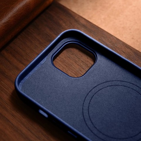 ICarer Case Leather pokrowiec etui z naturalnej skóry do iPhone 14 niebieski (WMI14220705-BU) (kompatybilne z MagSafe) ICarer Case Leather pokrowiec etui z naturalnej skóry do iPhone 14 niebieski (WMI14220705-BU) (kompatybilne z MagSafe)